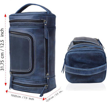 VC VINTAGE COUTURE Leather Toiletry Bag for Men Extra Large Leather Men's Toiletry Bag for Traveling Real Leather Dopp Kit for Men Leather Shaving Bag for Travel