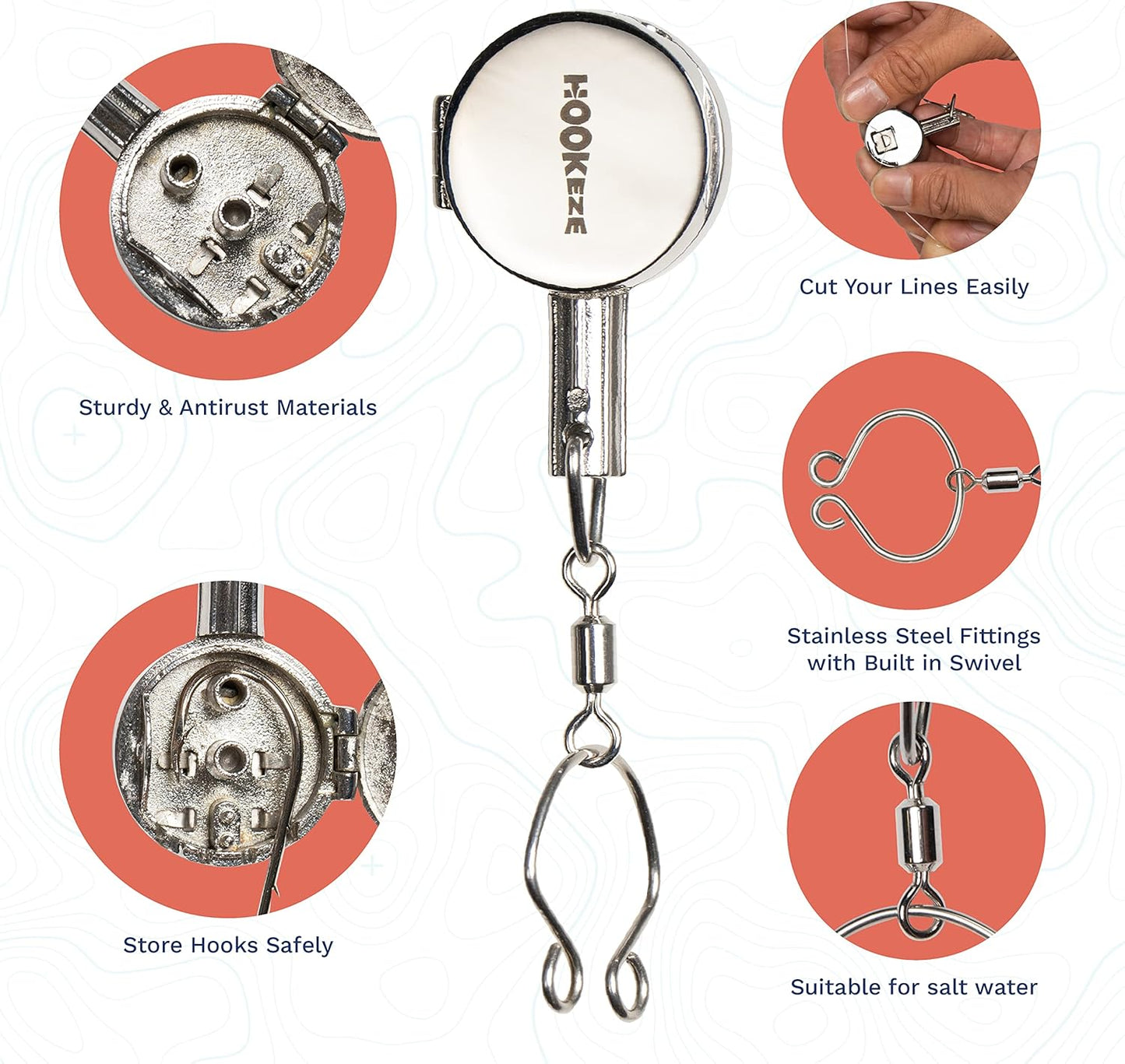 HOOK-EZE Fishing Knot Tying Tool | Protect from Fish Hooks | Tie Fishing Knots Easily | Cool Gadgets for Fishermen | Ice Fly Fishing | Fishing Accessories for Beginner Anglers | Nail Knot Tool