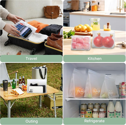 8 Pack Clear Toiletry bags, TSA Approved Quart Size Zipper Bags, PEVA Material BPA Free Leakproof Travel Makeup Cosmetic Bags, Carry on Airport Airline Compliant Bags for Wome&Men