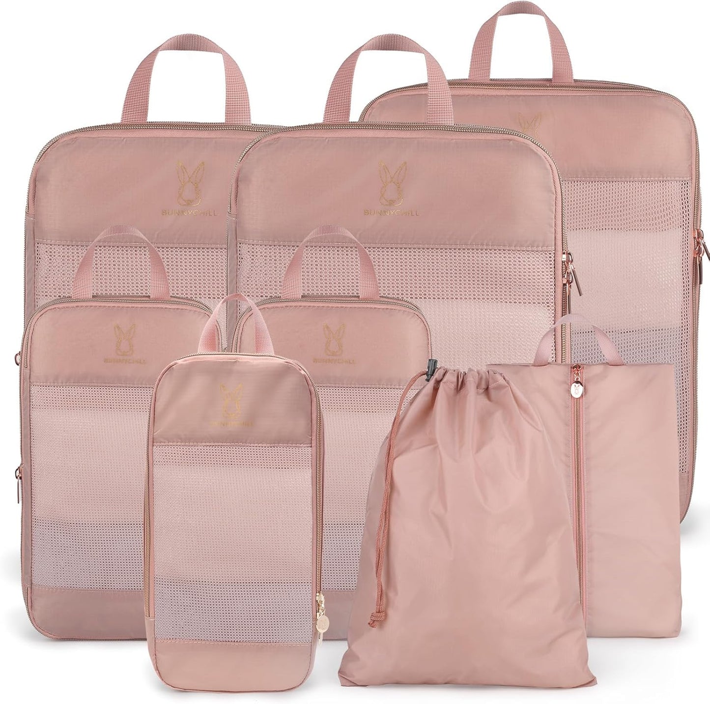 Expandable Compression Packing Cubes for Suitcases,6 Set Lightweight Compressible Travel Packing Organizer for Carry on Suitcase,Organizer Bags Set as Travel Essentials for Women