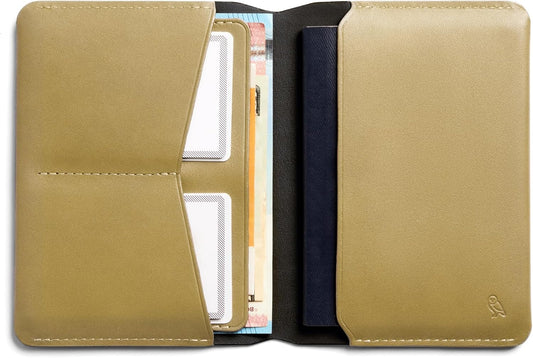 Bellroy Passport Cover (slimline travel wallet/pouch with card slots and space for cash plus travel documents) - Mustard