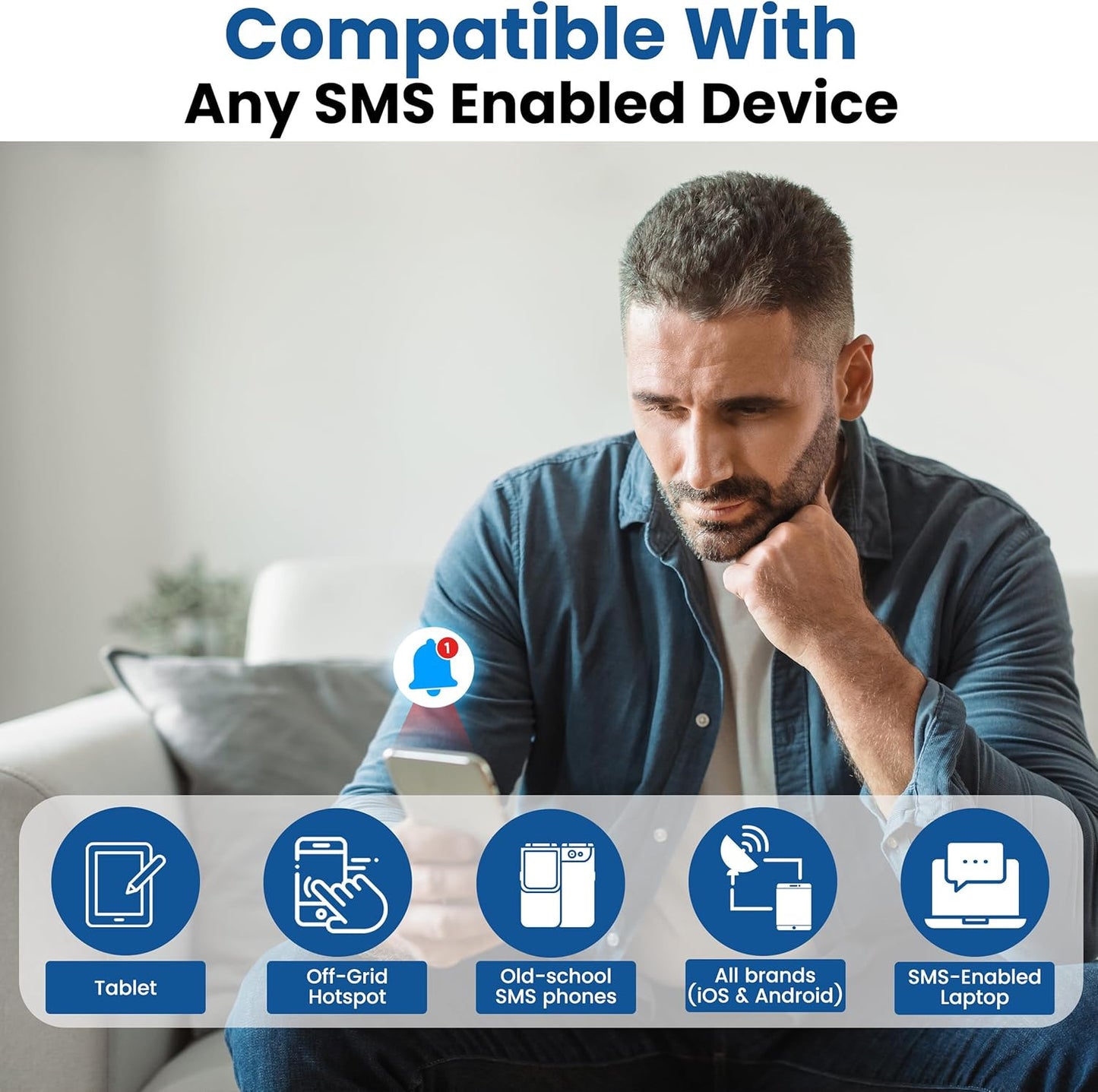 Kini SafeAlert WiFi Motion Sensor Alarm | Real-Time SMS Notification | Wireless Motion Detector for Safes, Cabinets, Home, Apartments, Office | Easy Install, No Subscription, Rechargeable Battery