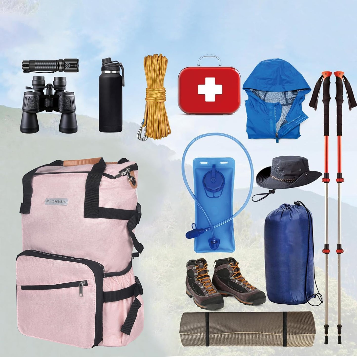 35L Foldable Waterproof Backpack For Outdoor Sports Travel Inside Wet Clothes Compartment Packable For Multiple