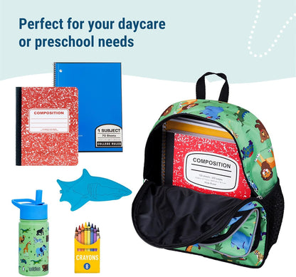 Wildkin 12-inch Kids Backpack – Padded, Adjustable, Ideal for Daycare & Travel - Wild Animals