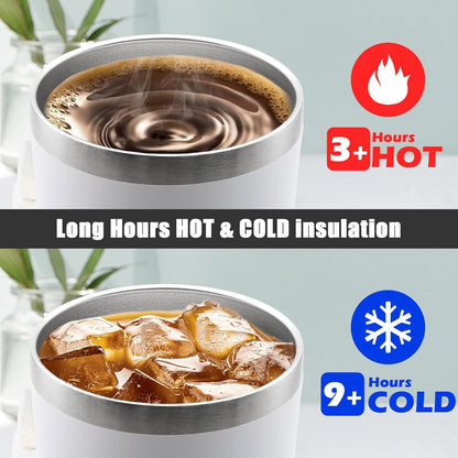 20 oz Tumbler Coffee Tavel Tumblers Bulk with Lid Stainless Steel Double Wall Vacuum Insulated Mug Powder Coated Cups fit Car Cupholder for Hot and Cold - White, 1Pack