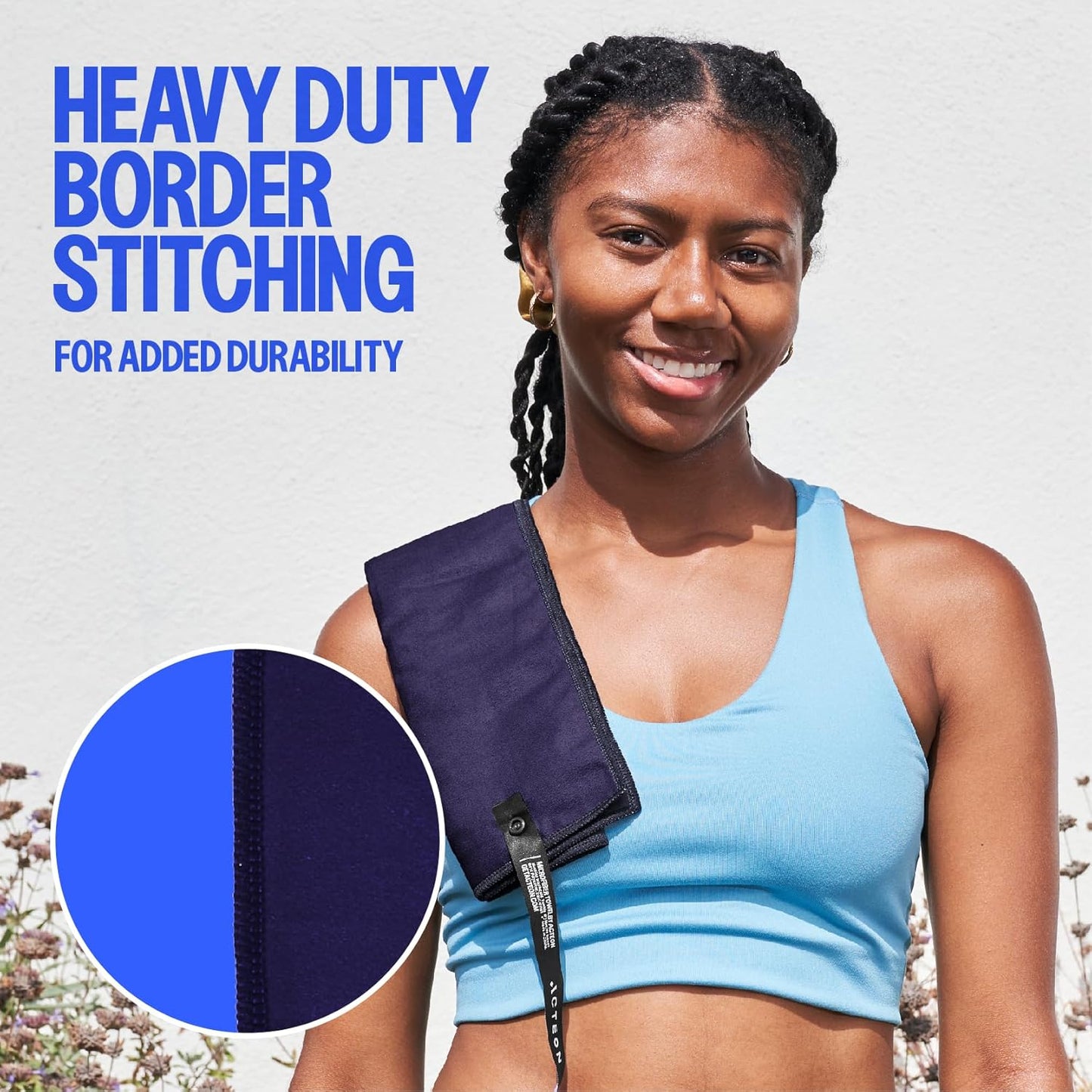 Acteon Microfiber Quick Dry Gym Towel, Silver ION Odor-Free Mega Absorbent Fiber, Fast Drying, Men & Women Workout Towels for Body Sweat, Beach Camping, Travel