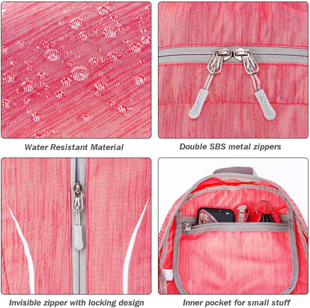 ZOMAKE 25L Ultra Lightweight Packable Backpack, Foldable Hiking Backpacks Water Resistant Small Folding Daypack for Travel(Red)