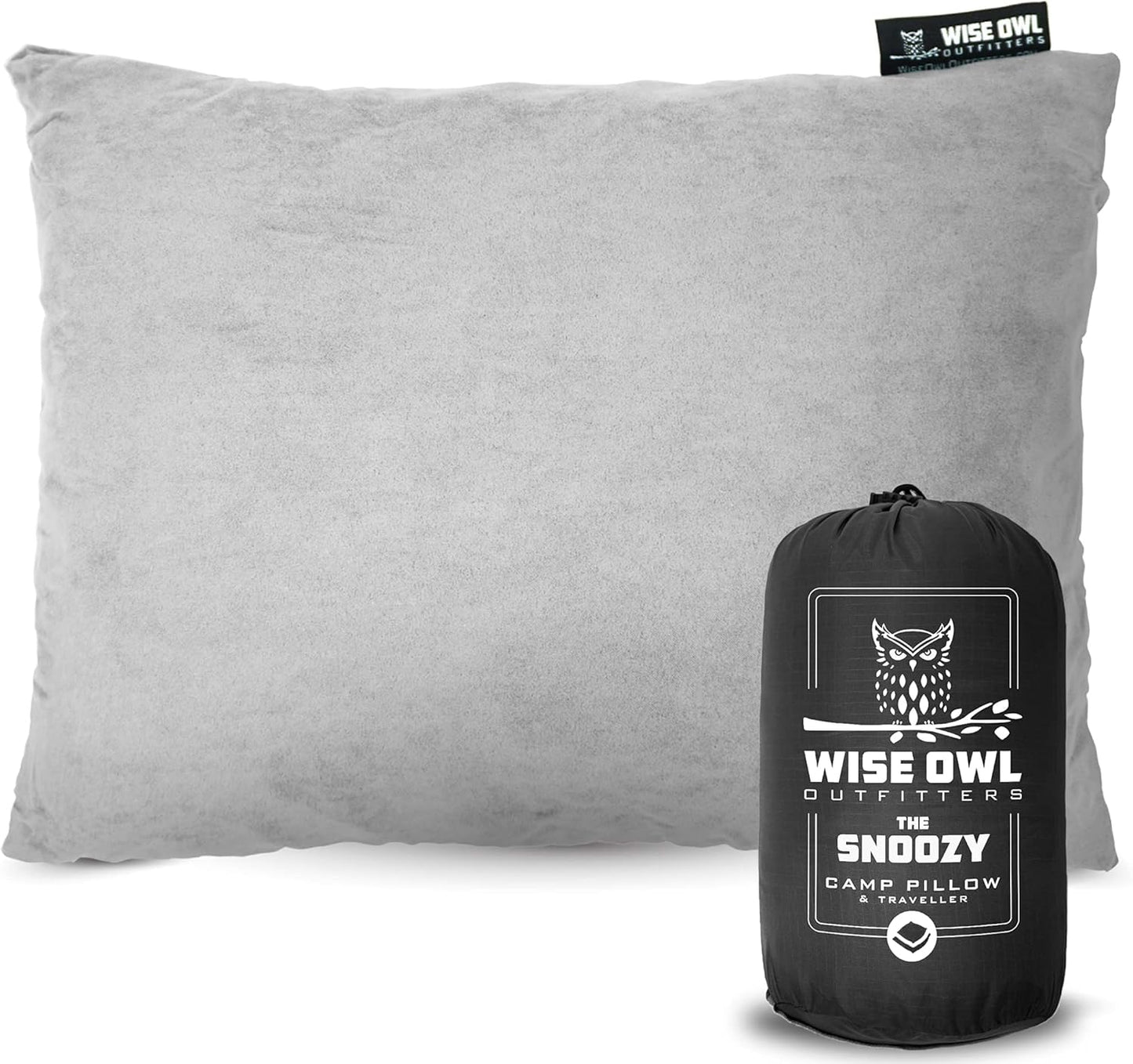 Wise Owl Outfitters Camping Pillow – Memory Foam Travel Pillow for Airplane Sleeping, Hiking, Backpacking & Outdoor Use - Small & Portable for Adults, Car, Camp & Tent