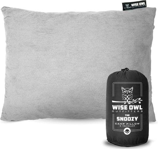 Wise Owl Outfitters Camping Pillow – Memory Foam Travel Pillow for Airplane Sleeping, Hiking, Backpacking & Outdoor Use - Small & Portable for Adults, Car, Camp & Tent