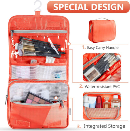 8 Set Packing Cubes for Travel, Gifts for Women Mom,Anti-Tearing Suitcase Organizer for Luggage with Shoe & Hanging Toiletry Bag,OlarHike Vacation Essentials & Accessories for Cruise Ship,Orange