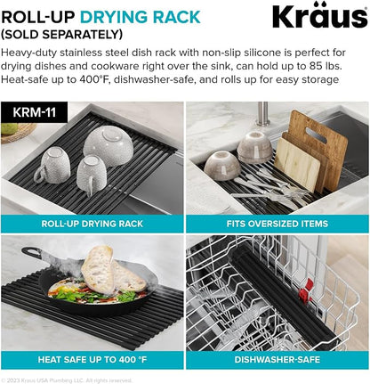 KRAUS Bellucci 28-inch Granite Workstation Drop In Top Mount Single Bowl - Image 7