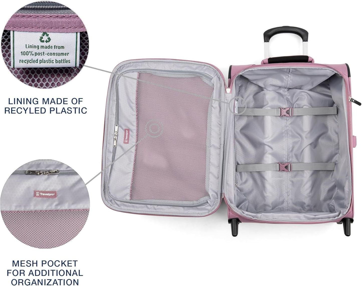 Travelpro Maxlite 5 Softside Expandable Upright 2 Wheel Carry on Luggage, Lightweight Suitcase, Men and Women, Orchid Pink Purple, Carry On 20-Inch