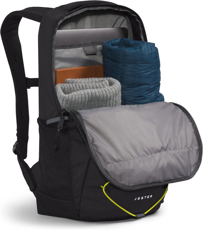 The North Face Jester Everyday Laptop Backpack, TNF Black Light Heather/Sulphur Spring Green, One Size