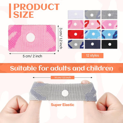 Zhanmai 12 Pairs Motion Sickness Bands for Kids Adults Nausea Wristbands Colorful Nausea Relief Bracelet for Car Sickness Pregnancy Ride Sea Flying Travel(Camouflage Color)