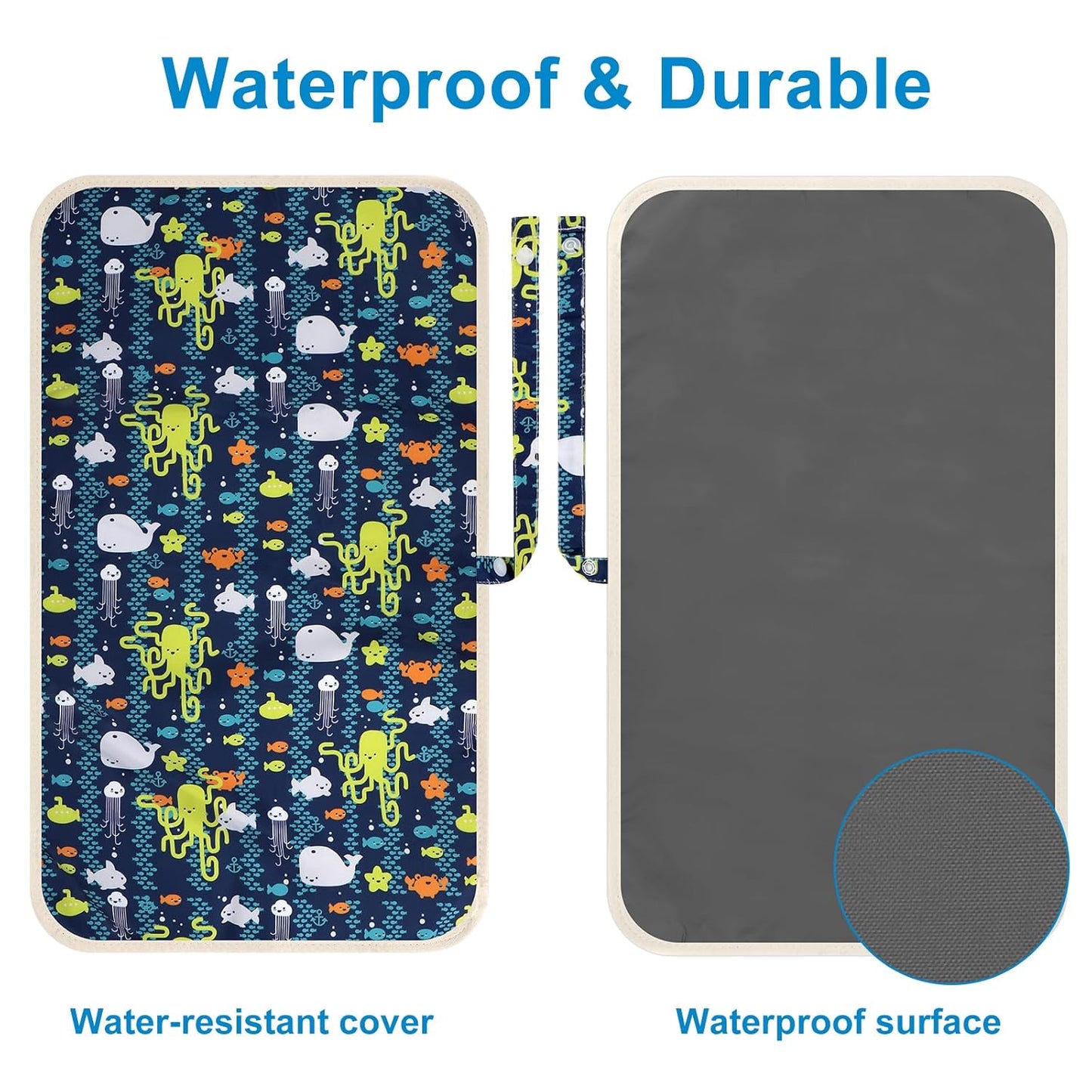 Accmor Portable Diaper Changing Pad, Waterproof Foldable Baby Changing Mat for Travel, Baby Essentials Shower Registry Gifts