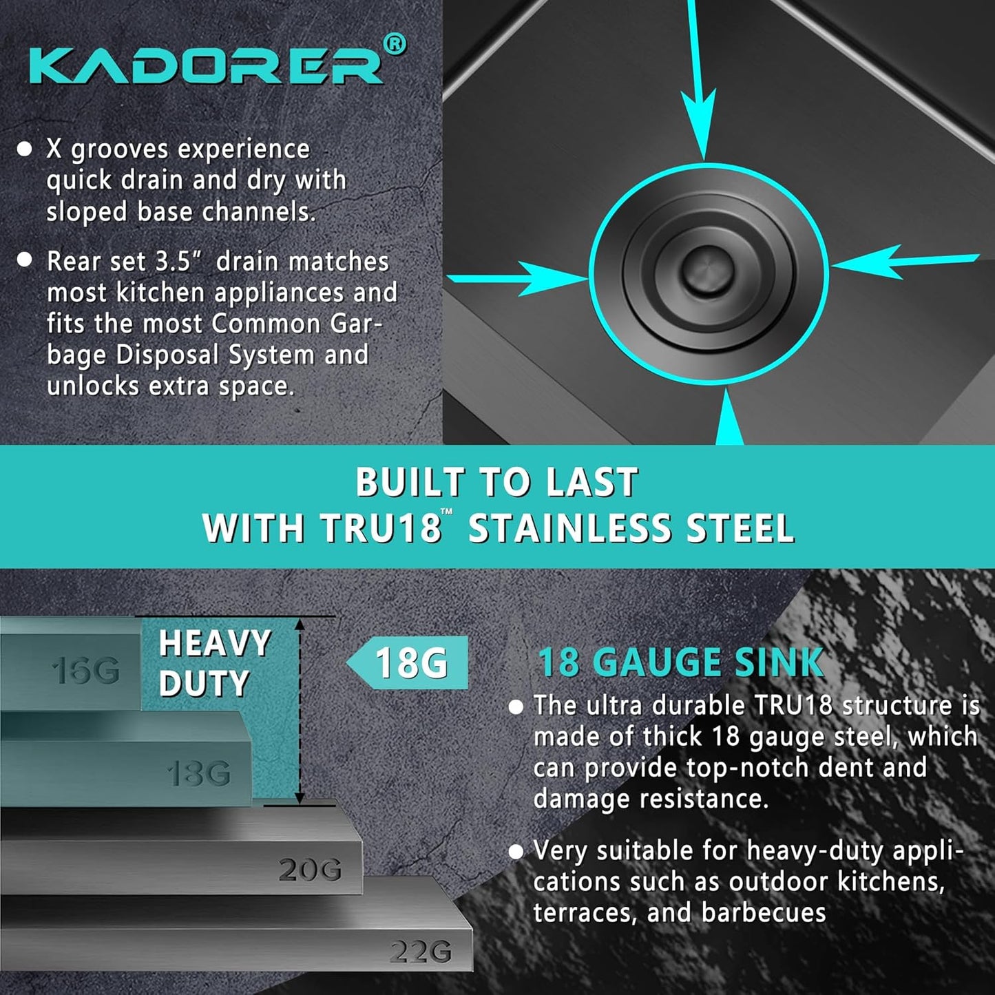 15 x 15 Inch Black Drop In Kitchen Sink - Single Bowl Topmount Bar Prep Sink, 18 Gauge Stainless Steel with Grid and Basket Strainer