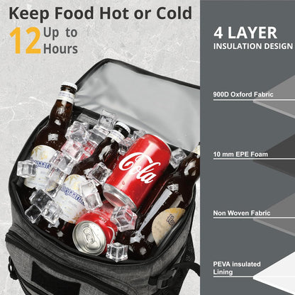 Tactical Backpack Cooler, 25L Cooler Backpack Insulated Leak-Proof, Heavy Duty Large Lunch Backpack, Waterproof Ice Chest Backpack for Men Women Adults Work Daytrip Camping Beach Hiking Accessories