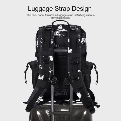 LHI Military Tactical Backpack for Men and Women 45L Army 3 Days Assault Pack Bag Large Rucksack with Shoe Compartment - Black Lightning