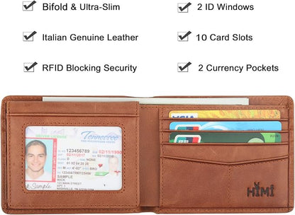 Wallet for Men-Genuine Leather RFID Blocking Bifold Stylish Wallet - Image 3