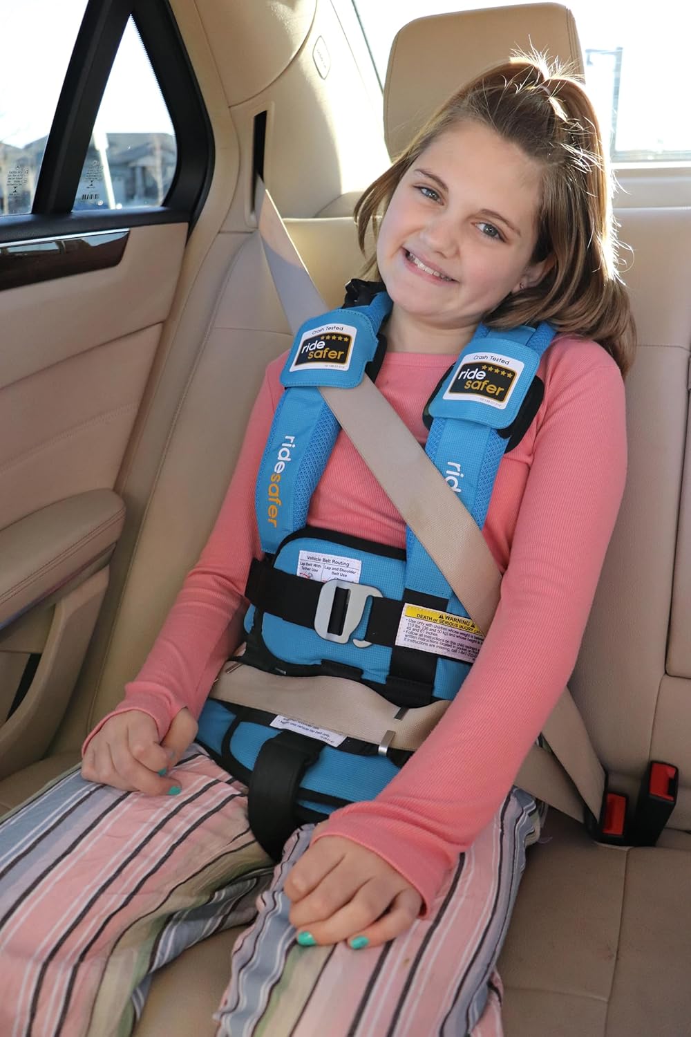 Large Blue, Lightweight, Compact, Portable Car Seat - Perfect for Travel and Everyday Child Safety
