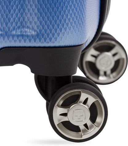 SwissGear 7272 Energie Expandable Hardside Luggage with Spinner Wheels and TSA Lock, Periwinkle Blue, Checked-Large 27-Inch