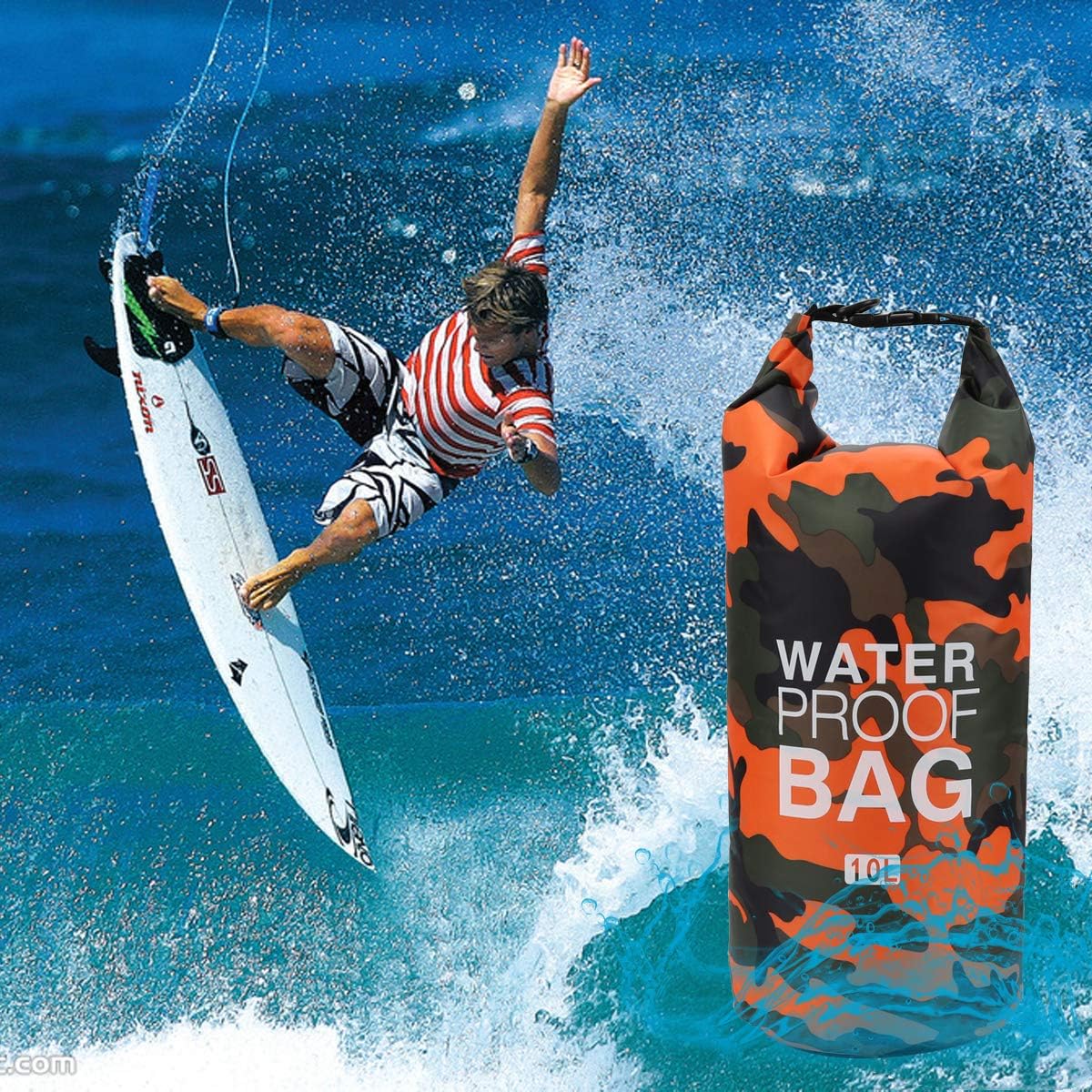 Waterproof Dry Bag 2L/5L/10L/15L/20L/30L, Roll Top Sack Keeps Gear Dry for Kayaking, Rafting, Boating, Swimming, Camping, Hiking, Beach, Fishing with Free Waterproof Phone Case