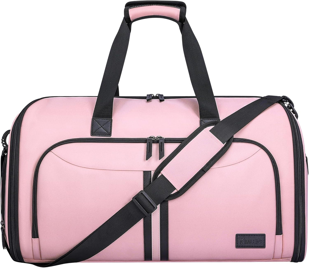 BALEINE Convertible Garment Bag with Shoe Compartment, 2 in 1 Carry on Garment Duffle Bags for Travel, Suit Bag for Men Women (Pink)