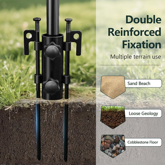 Camping Tarp with Poles & Retainer,15x12.5FT Large Waterproof 210D Oxford Cloth Camping Canopy, Anti-UV UPF100+ Tent Tarp Car Awning for Outdoor, Picnic, Hammock, Car, Backpacking (Green)