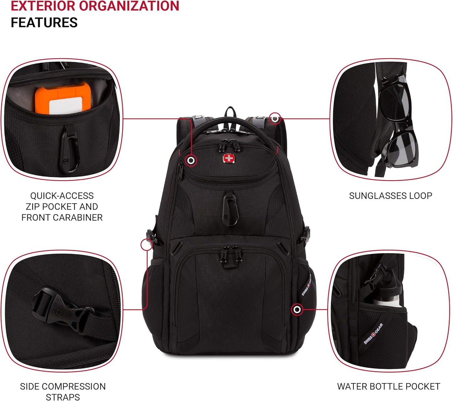 SwissGear Mini 1900 Scansmart Slim Version Laptop Backpack, Black, 16-Inch