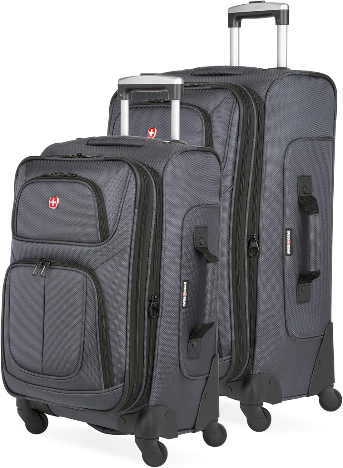SwissGear Sion Softside Expandable Luggage, Dark Grey, 2-Piece Set (21/25)