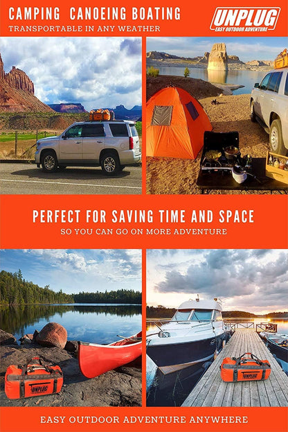 Duffel Bag, Storm Grey, Waterproof, 1680D Heavy Duty, Tactical Duffle Bag for Travel, Camping, Motorcycle, Hunting, Boating