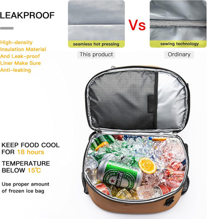 TUGUAN Insulated Cooler Backpack 38 Cans Double Deck Leakproof Lightweight Soft Lunch Backpack Small Cooler Bag Beach Picnic