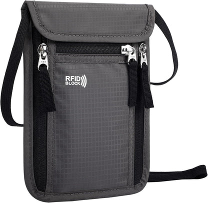 Travel Pouch Neck Wallet Family Passport Holder Organizer Case with RFID Blocking