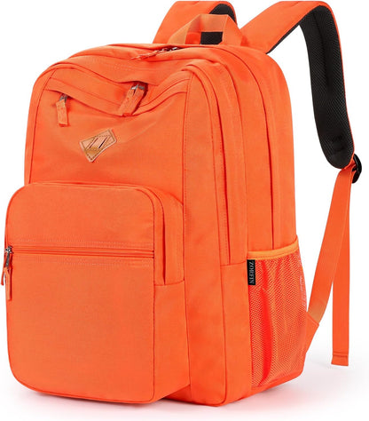 ZORFIN 26L Backpack for College, and Travel: Water Resistant Bookbag - Tangerine
