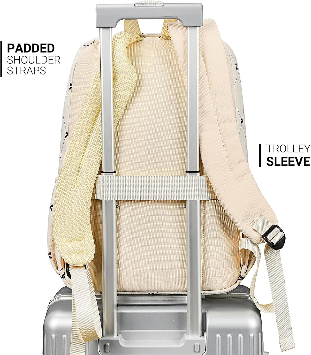 ZORFIN 26L Backpack for College, and Travel: Corduroy Bookbag - Bowknot