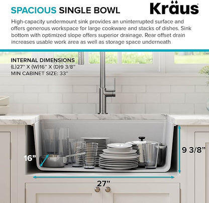 KRAUS Bellucci 30” in. Undermount Workstation Granite Kitchen Sink in White - Image 8