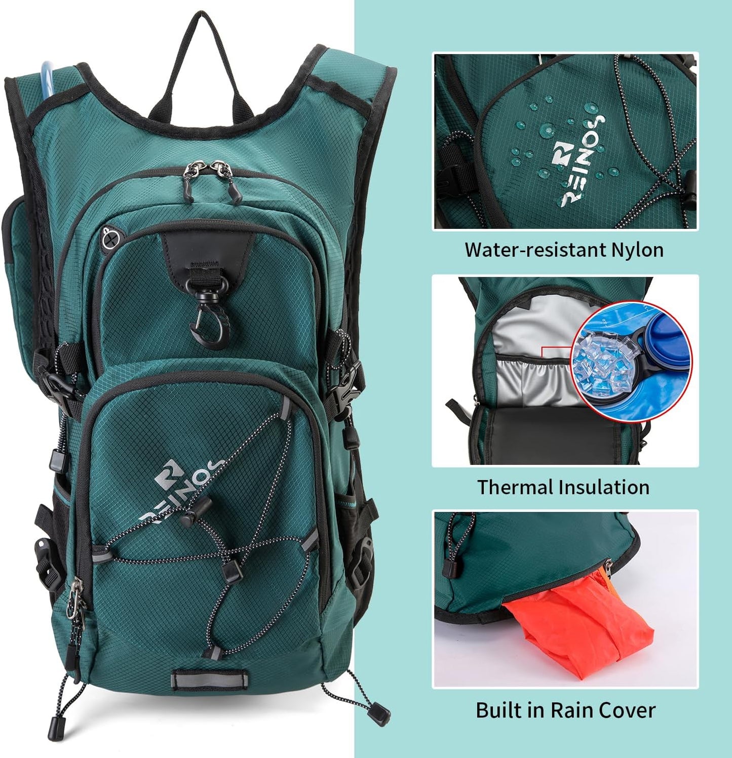 Hydration Backpack Pack with 2L Water Bladder 18L Hiking Backpack Women Men Lightweight Hydropack Insulated Daypack for Biking, Running, Festival