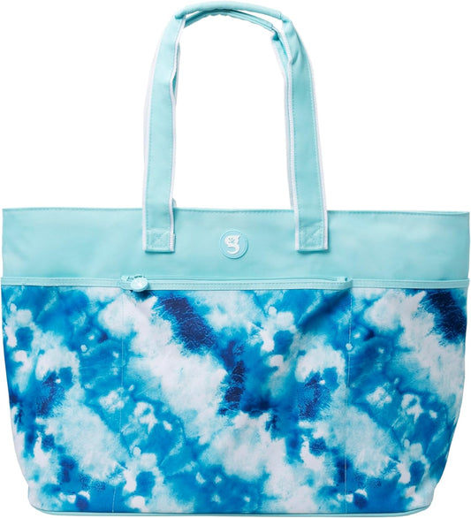 geckobrands Oversized Beach Tote – Large and Stylish Beach Bag with 4 Exterior Pockets and Zippered Internal Compartment