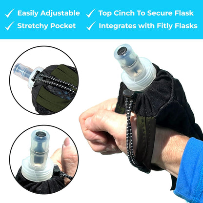 FITLY Soft Flask - Shrink As You Drink Soft Water Bottle for Hydration Pack - Folding Water Bottle Ideal for Running, Hiking, Cycling, Climbing & Rigorous Activity