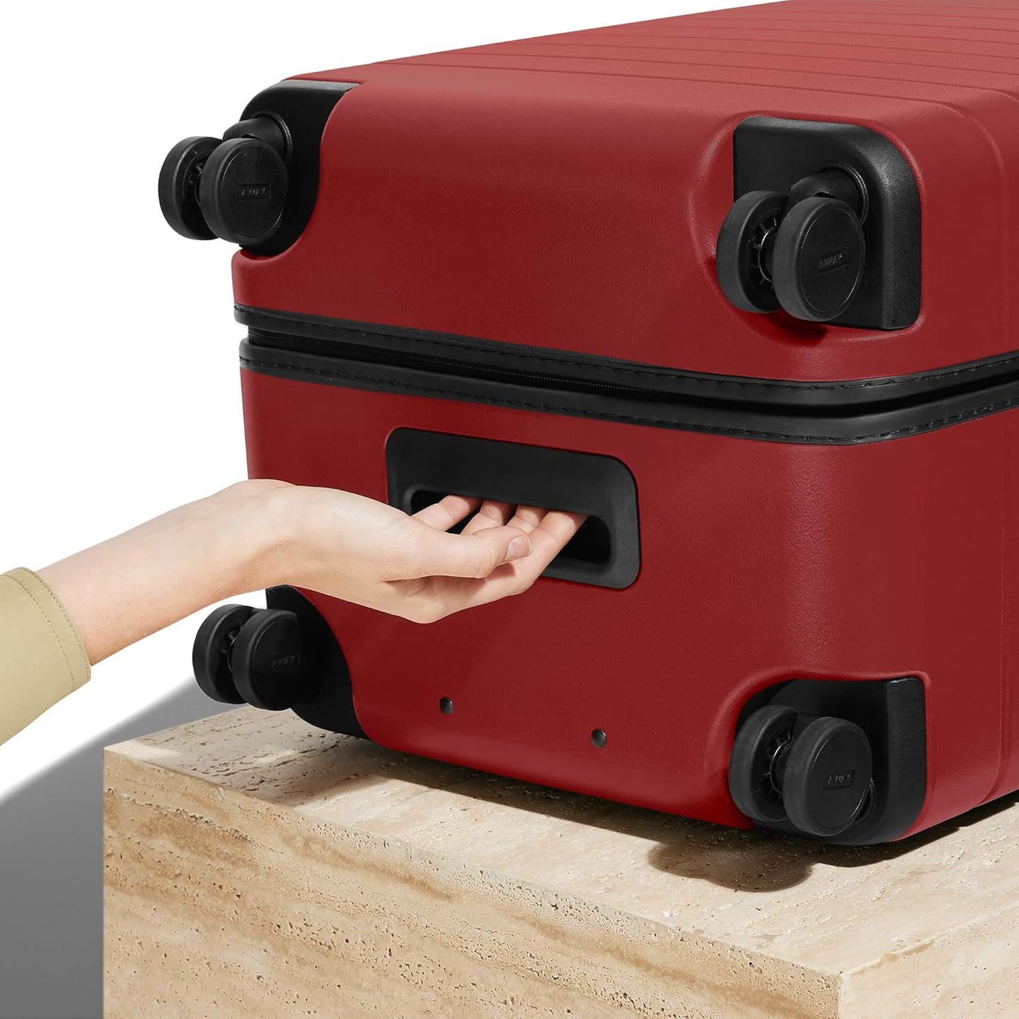 Away Large Trunk Luggage, 31 Inch Hardside Suitcase with Spinner Wheels, Lightweight & Durable, TSA Lock, Ideal for Long Trips, Tango Red