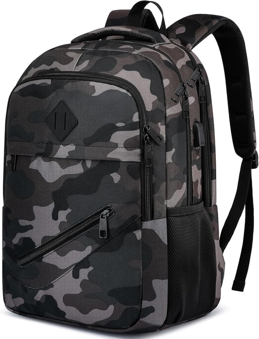 Backpack for Boys Men, School Backpack for Teens Girls, Lightweight Casual High School Bookbag, Daily-use Travel Laptop Backpack with USB Charging Port Fits 15.6 Inch Notebook