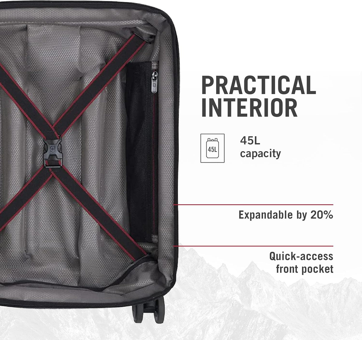 Victorinox Spectra 3.0 Frequent Flyer Plus Carry-On - Modern Hardside Carry-On Luggage - Rolling Suitcase with Spinner Wheels - Holds Travel Accessories - 45 Liters, Red