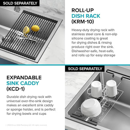 KRAUS Fairlane 25-inch Drop In/Top Mount Single Bowl 18-Gauge Stainless Steel - Image 2