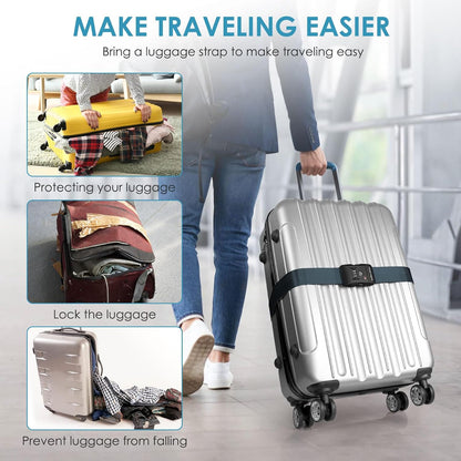 Travel Inspira Luggage Straps for Suitcases with TSA Lock, Protect Your Luggage Anti-Burst, High Visibility Color, Easy to Identify Luggage Adjustable Heavy Duty Belt for 20-32 Inch Suitcases