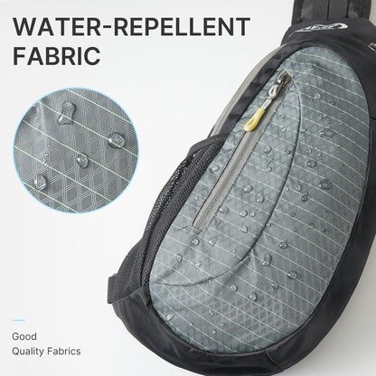 G4Free Sling Bag for Men Women, Small Crossbody Backpack Lightweight Chest Shoulder Bags for Travel, Outdoor and Sports (Black-grey)