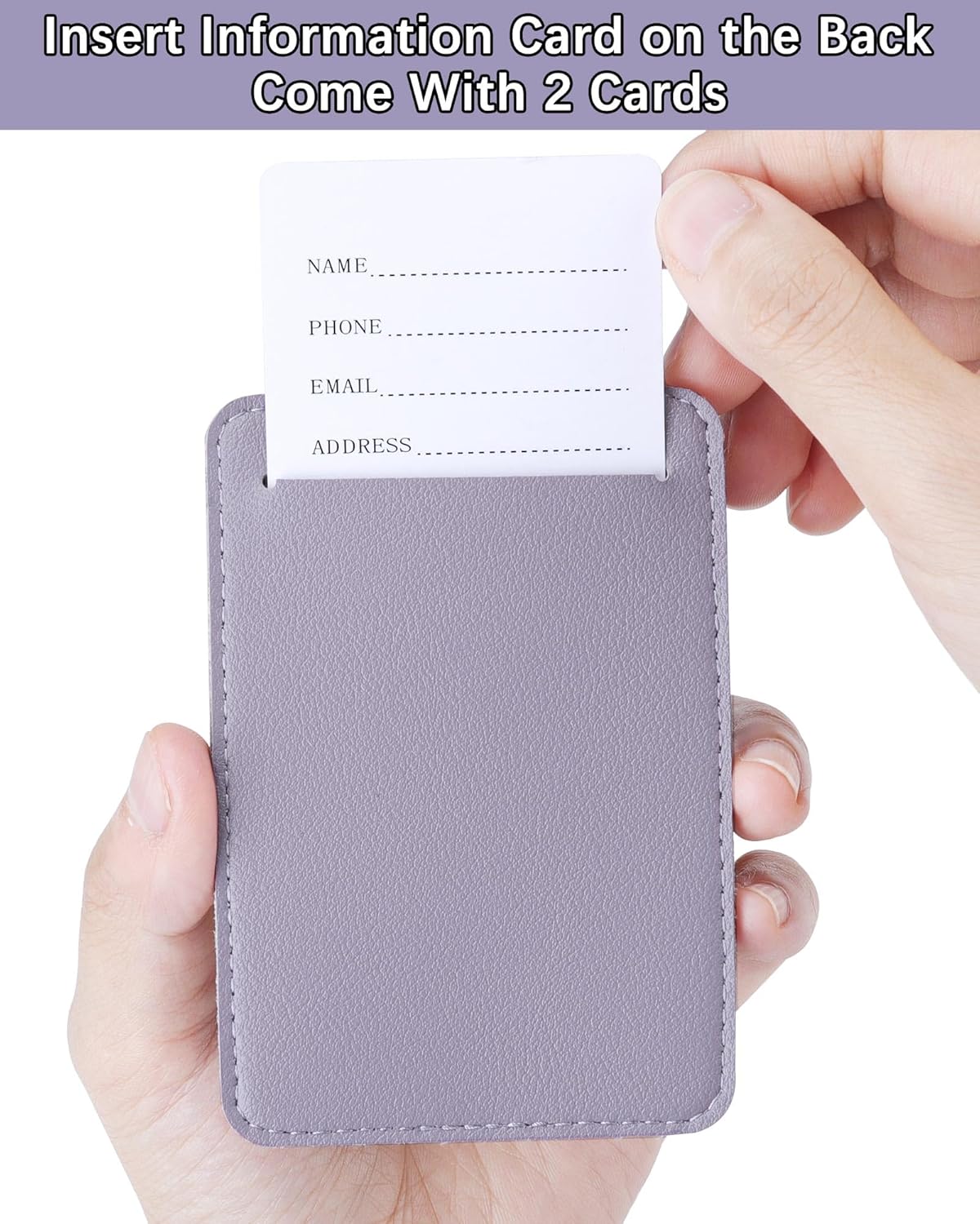 Teskyer Luggage Tags for Suitcases, TSA Approved with Privacy Protection Cover, Premium Faux Leather Bag Tags for Travel - 2 Pack, Purple