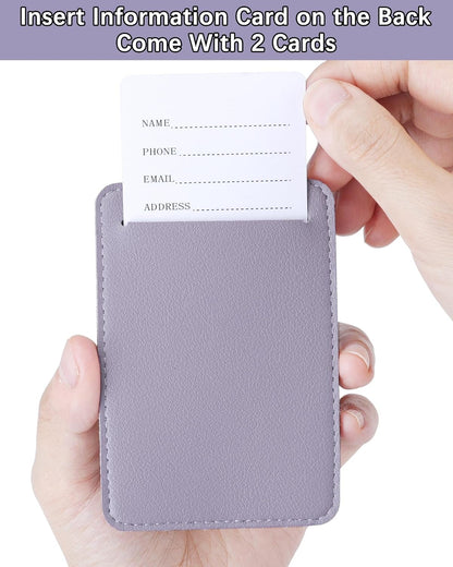 Teskyer Luggage Tags for Suitcases, TSA Approved with Privacy Protection Cover, Premium Faux Leather Bag Tags for Travel - 2 Pack, Purple