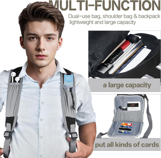 35L Foldable Waterproof Backpack For Outdoor Sports Travel Inside Wet Clothes Compartment Packable For Multiple