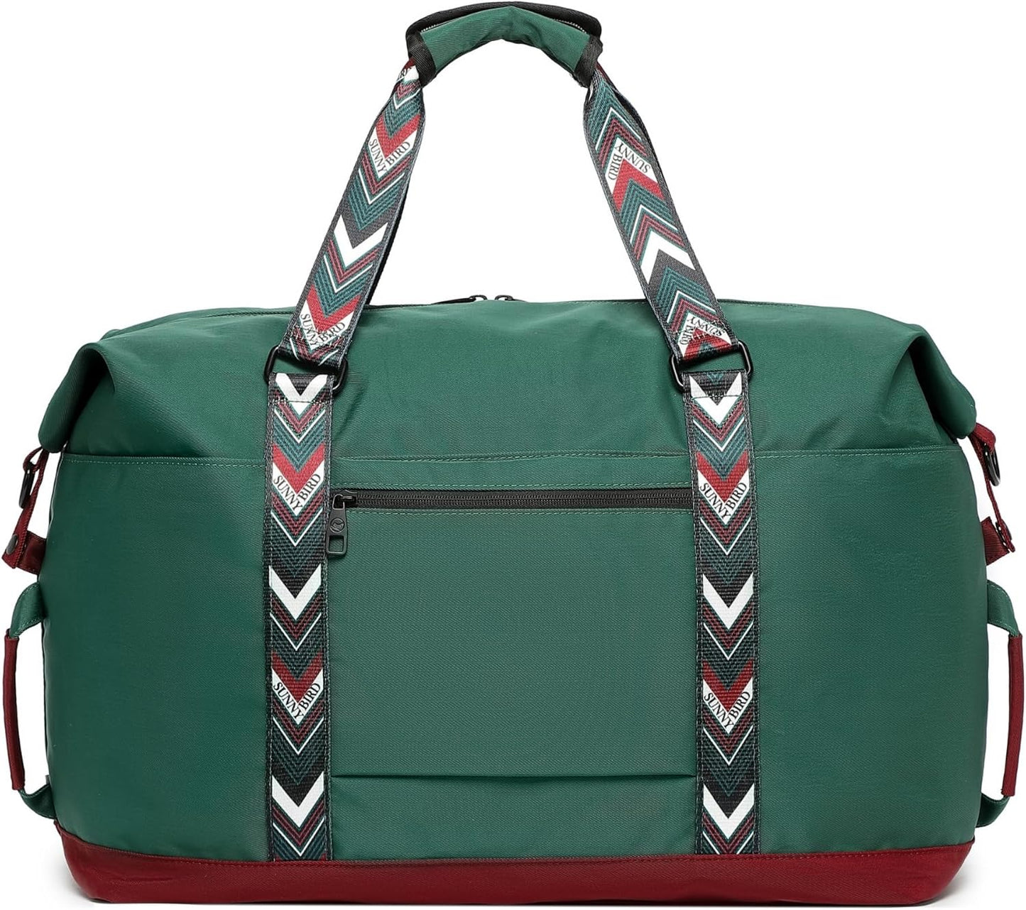 SUNNY BIRD Duffel with Utility Pouch, 40L Weekender Overnight Bag with Shoe Compartment for Travel and Sports (Greenboho)