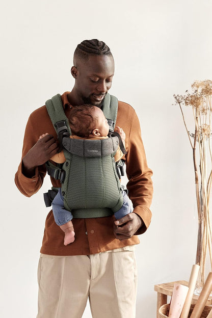 BabyBjörn Baby Carrier Harmony, Dark Green, 3D Mesh | 3-in-1 Ergonomic Baby Carrier; Newborn, Facing-in, Outward-Facing, and Back Carrying Positions Supported (7-40 lbs), Newborn to Toddler